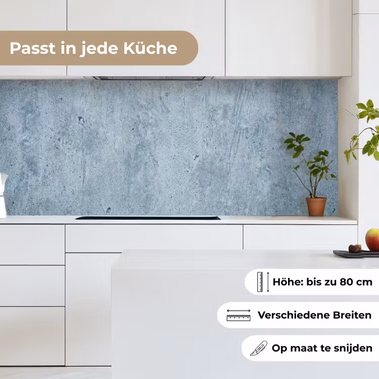 Oppervlak - Ruw - Abstract - Modern - Grijs keuken achterwand 2 middel -sfeer4_DE