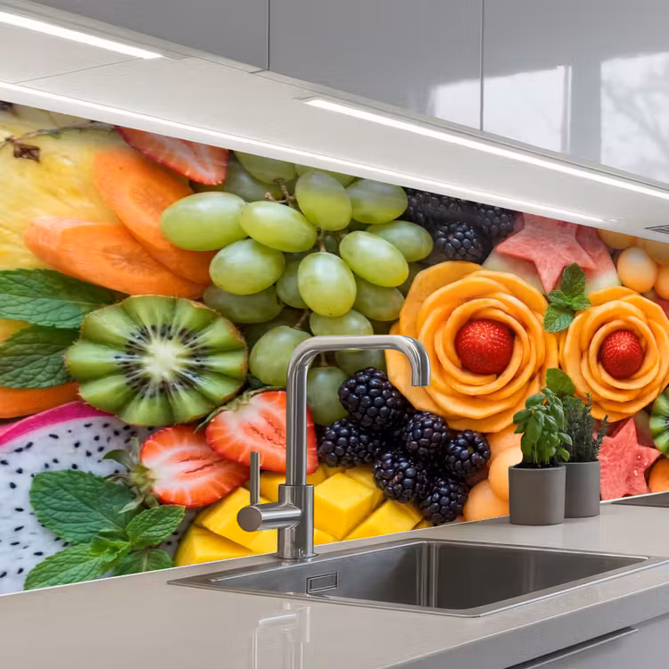 Fruit - Variatie - Kleurrijk - Vers - Eten keuken achterwand 2 middel -3d_schuin