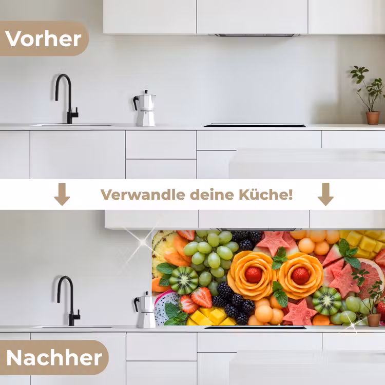Fruit - Variatie - Kleurrijk - Vers - Eten keuken achterwand 2 middel -voor-na_DE