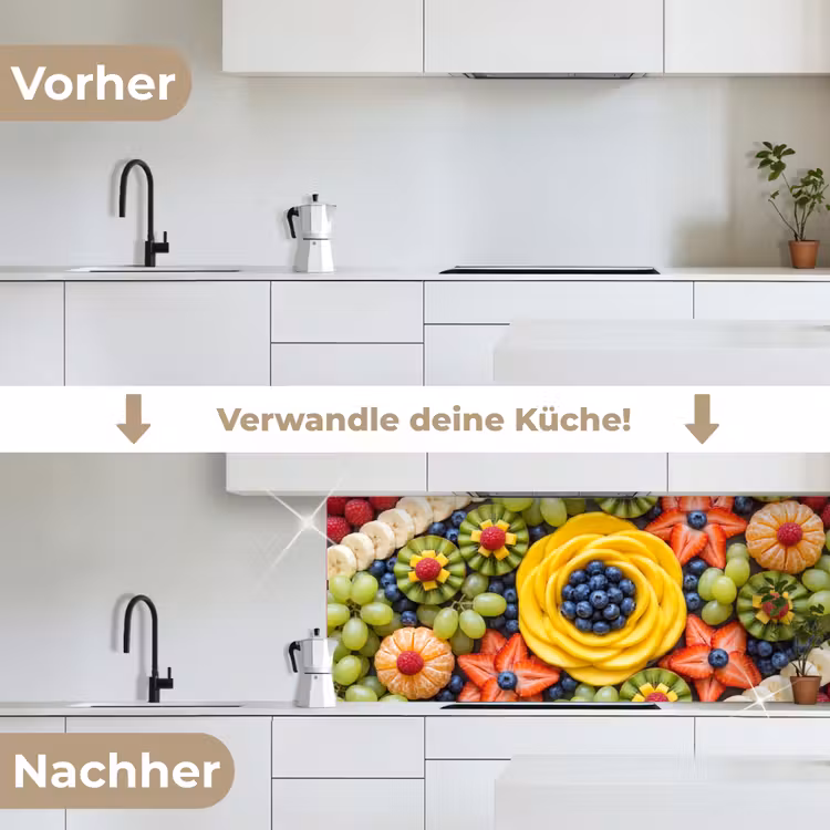 Fruit - Arrangement - Gezond - Kleurrijk - Eten keuken achterwand 2 middel -voor-na_DE