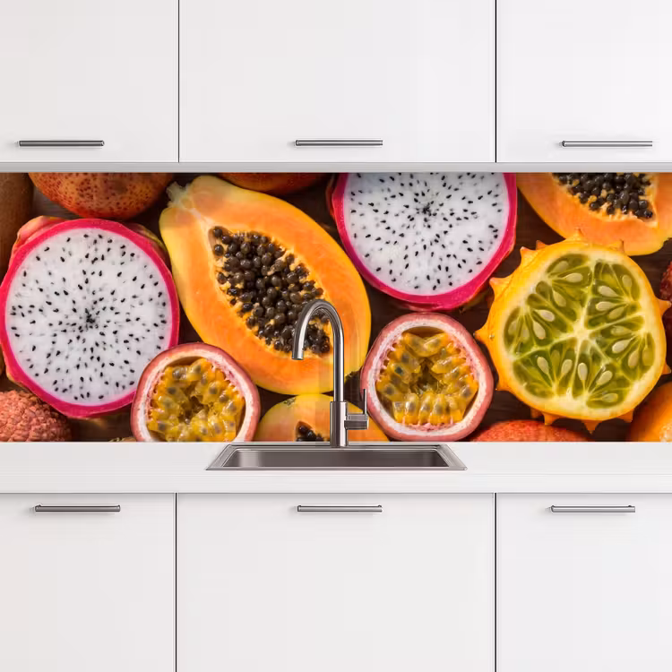 Fruit - Geopend - Tropisch - Eten - Kleurrijk keuken achterwand 2 middel -3d