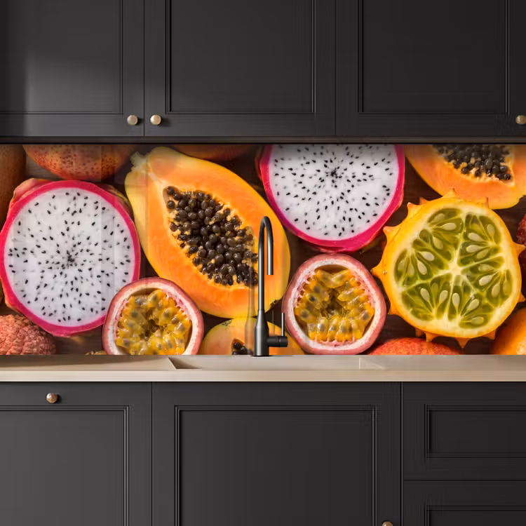 Fruit - Geopend - Tropisch - Eten - Kleurrijk keuken achterwand 2 middel -sfeer1