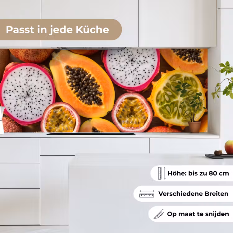 Fruit - Geopend - Tropisch - Eten - Kleurrijk keuken achterwand 2 middel -sfeer4_DE