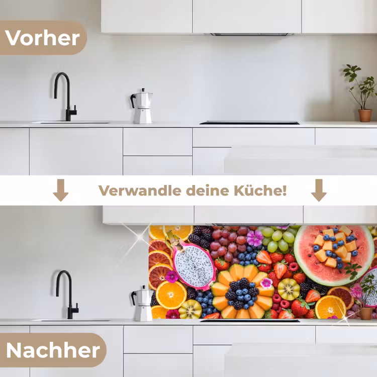 Fruit - Vers - Variatie - Eten - Kleurrijk keuken achterwand 2 middel -voor-na_DE