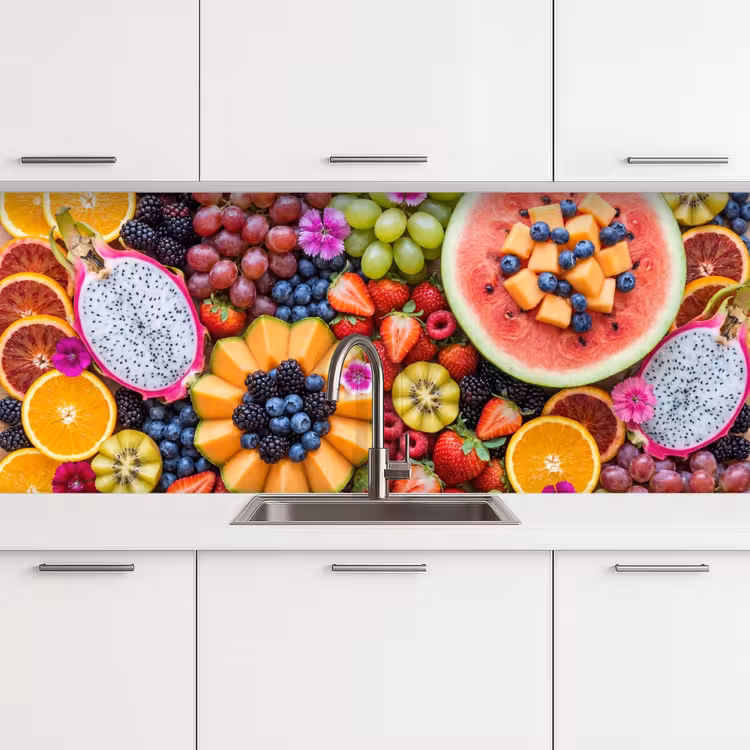 Fruit - Vers - Variatie - Eten - Kleurrijk keuken achterwand 2 middel -3d