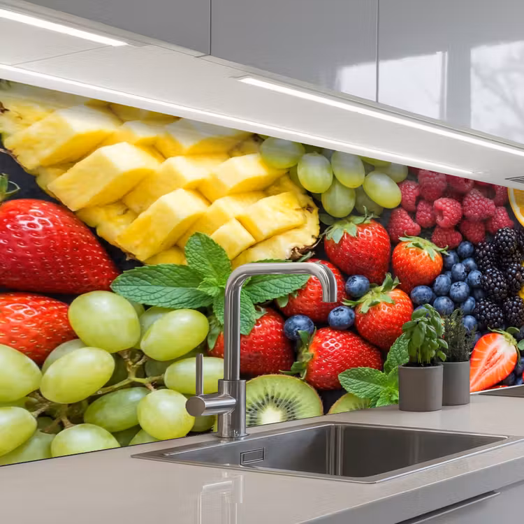 Fruit - Vers - Kleurrijk - Eten keuken achterwand 2 middel -3d_schuin