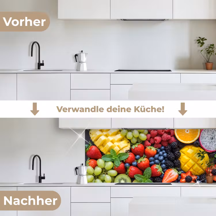 Fruit - Vers - Kleurrijk - Eten keuken achterwand 2 middel -voor-na_DE