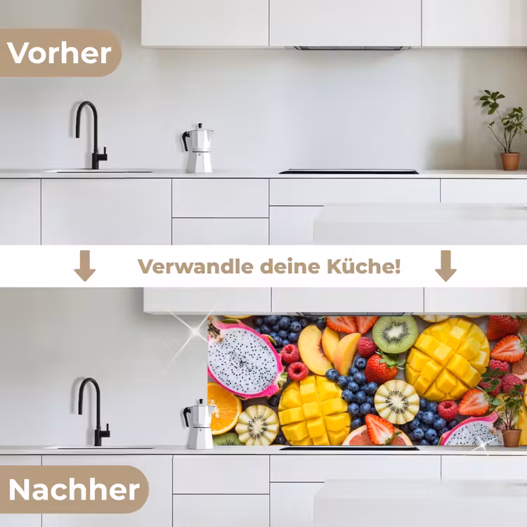 Fruit - Versneden - Kleurrijk - Eten - Gezond keuken achterwand 2 middel -voor-na_DE