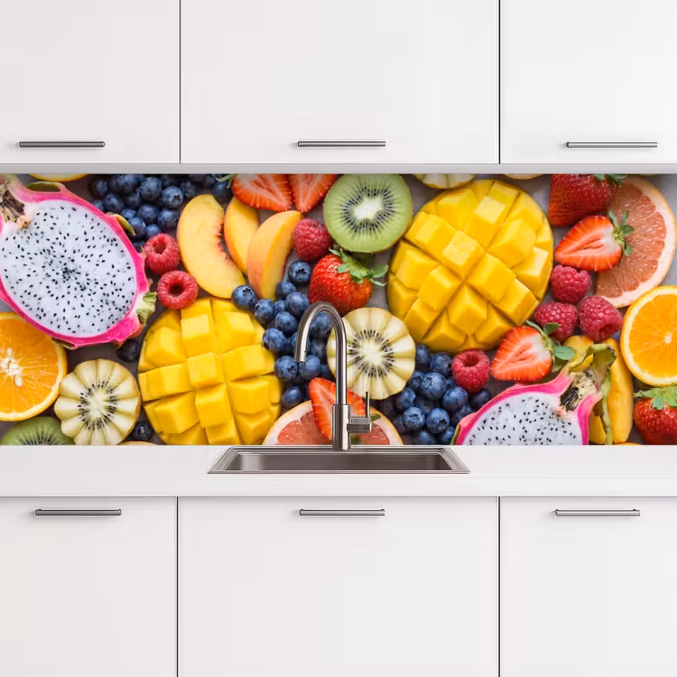 Fruit - Versneden - Kleurrijk - Eten - Gezond keuken achterwand 2 middel -3d