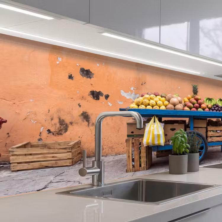 Küchenrückwand - Obst – Kar – Straße - Fruit - Kar - Straat keuken achterwand 2 middel