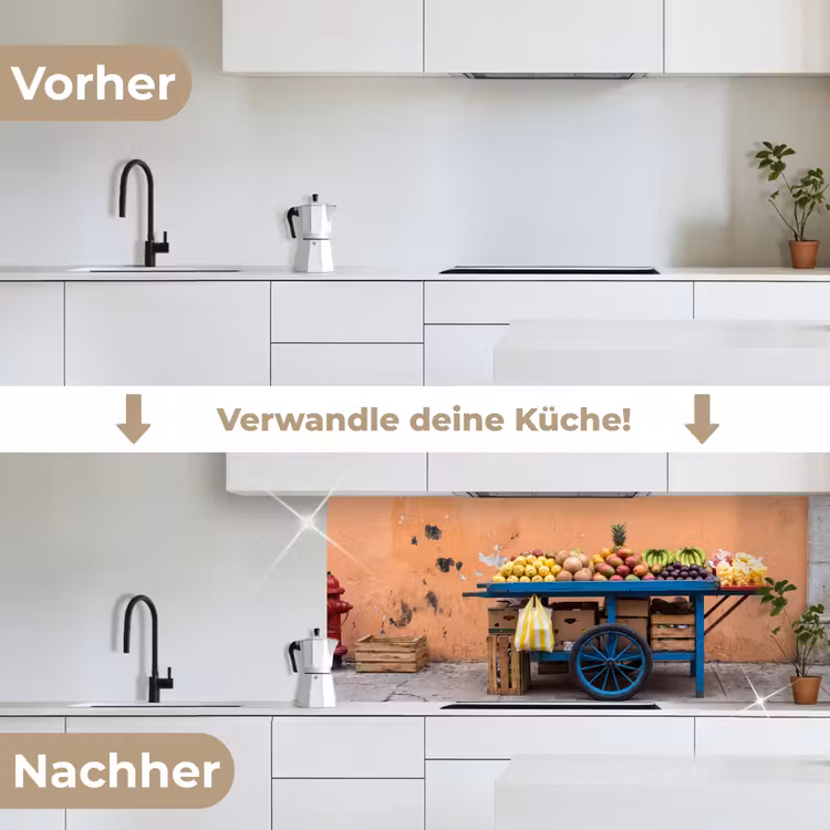 Küchenrückwand - Obst – Kar – Straße - Fruit - Kar - Straat keuken achterwand 2 middel