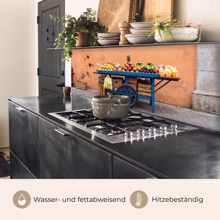 Küchenrückwand - Obst – Kar – Straße - Fruit - Kar - Straat keuken achterwand 2 middel
