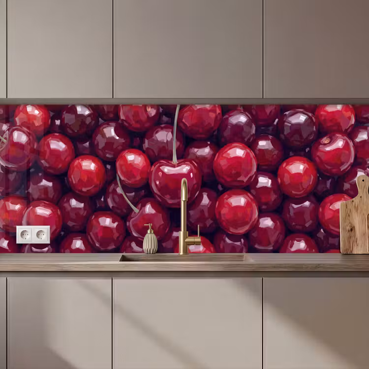 Fruit - Kersen - Eten - Modern - Rood keuken achterwand 2 middel zz_3dshopping
