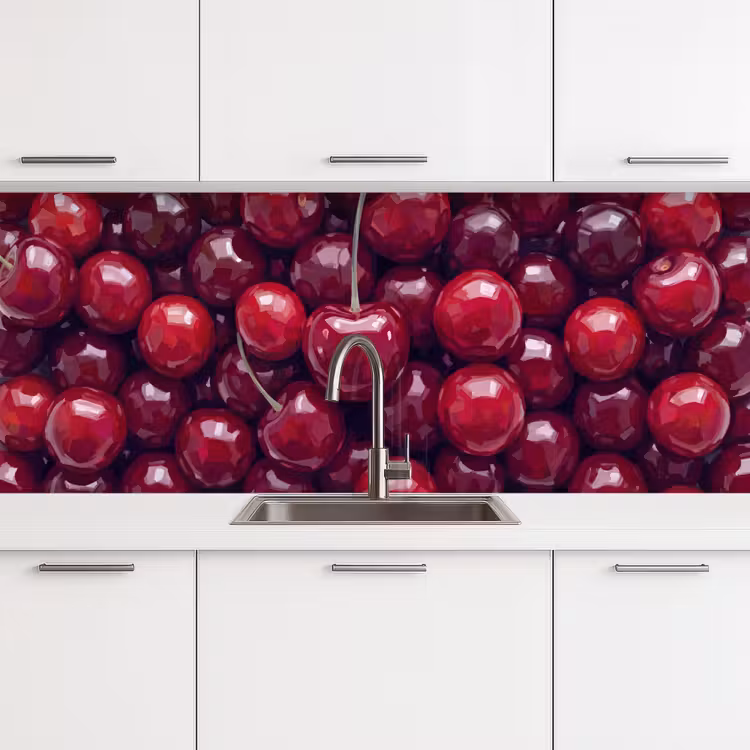 Fruit - Kersen - Eten - Modern - Rood keuken achterwand 2 middel -3d