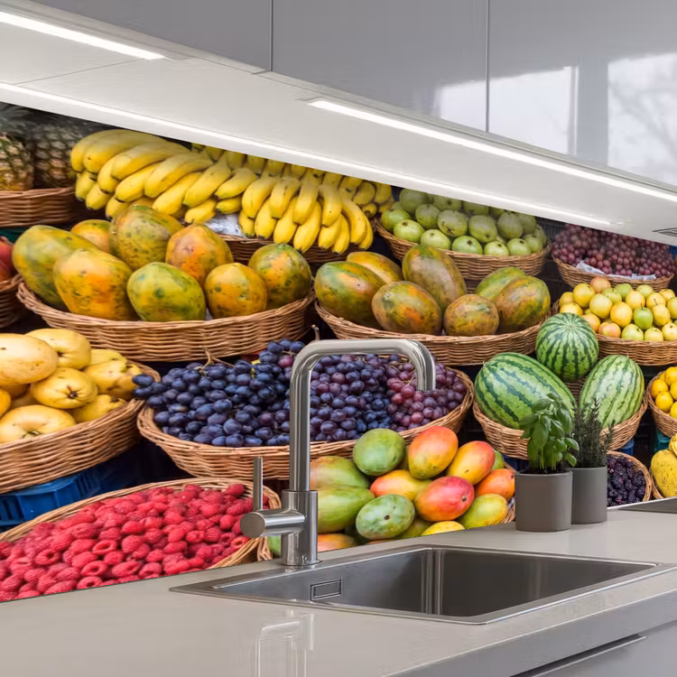 Küchenrückwand - Obst – Markt – Bunt - Fruit - Markt - Kleurrijk keuken achterwand 2 middel
