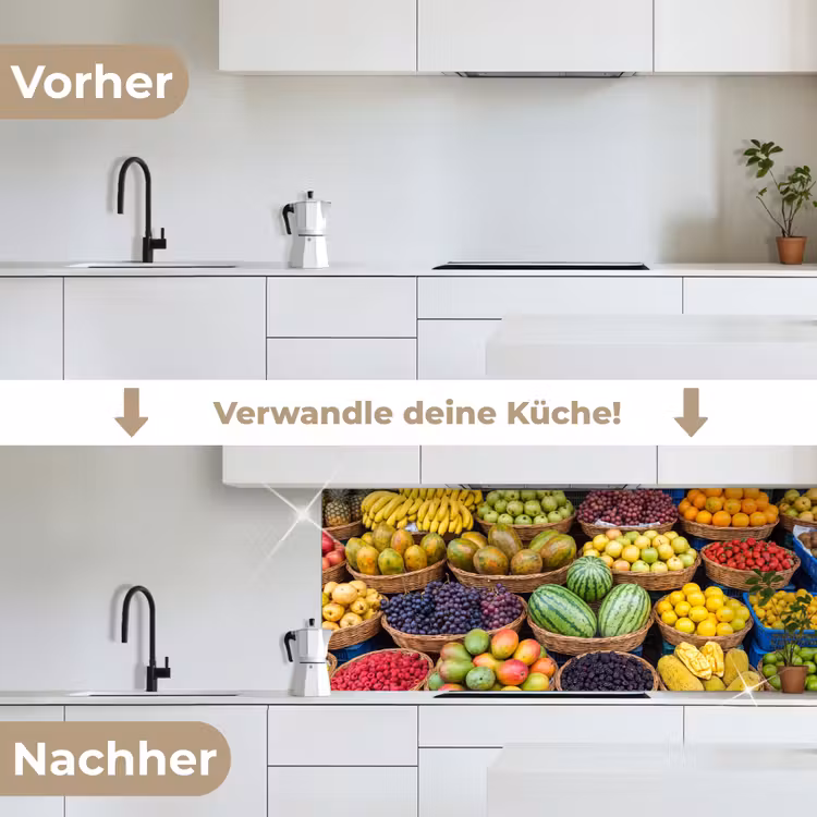 Küchenrückwand - Obst – Markt – Bunt - Fruit - Markt - Kleurrijk keuken achterwand 2 middel
