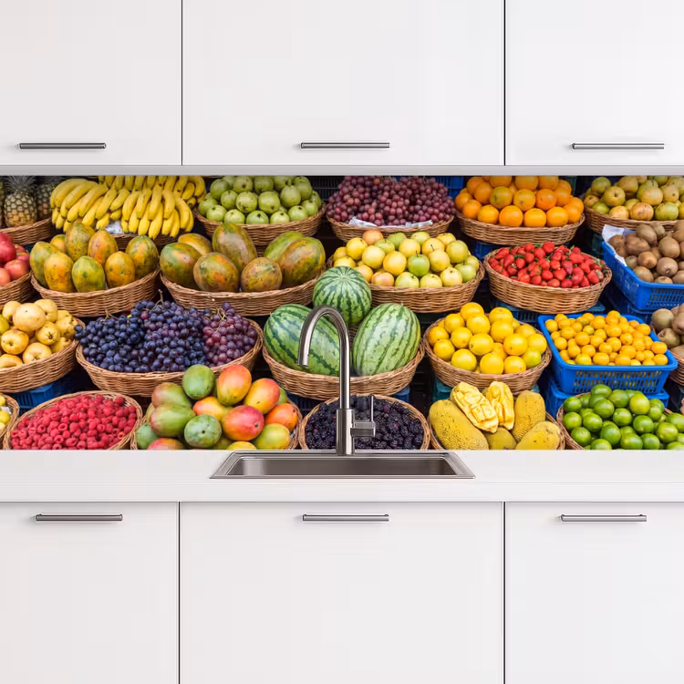 Küchenrückwand - Obst – Markt – Bunt - Fruit - Markt - Kleurrijk keuken achterwand 2 middel