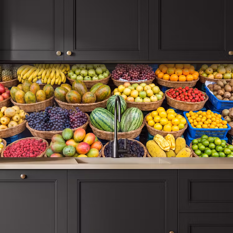 Küchenrückwand - Obst – Markt – Bunt - Fruit - Markt - Kleurrijk keuken achterwand 2 middel