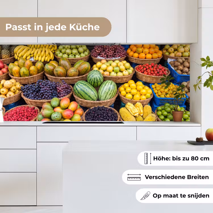 Küchenrückwand - Obst – Markt – Bunt - Fruit - Markt - Kleurrijk keuken achterwand 2 middel
