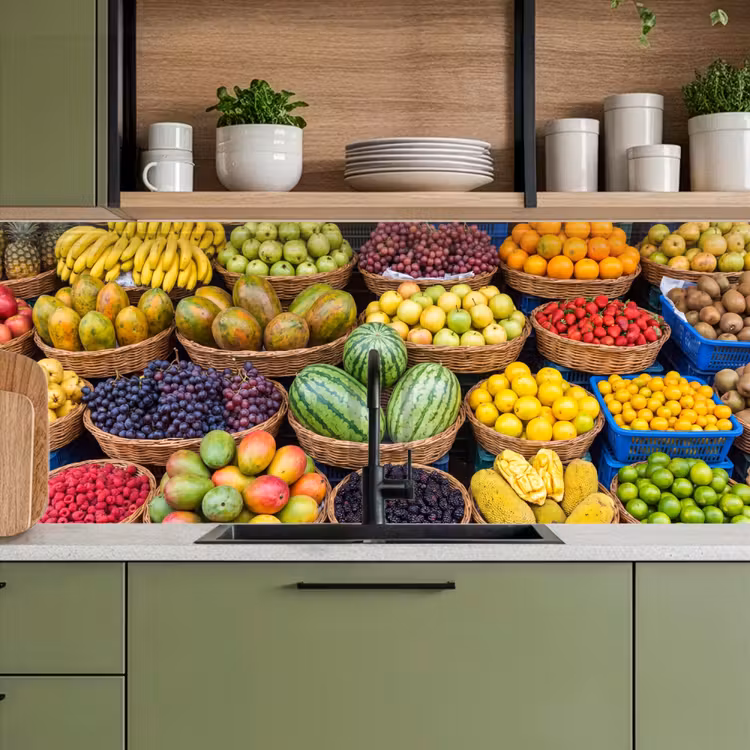 Küchenrückwand - Obst – Markt – Bunt - Fruit - Markt - Kleurrijk keuken achterwand 2 middel