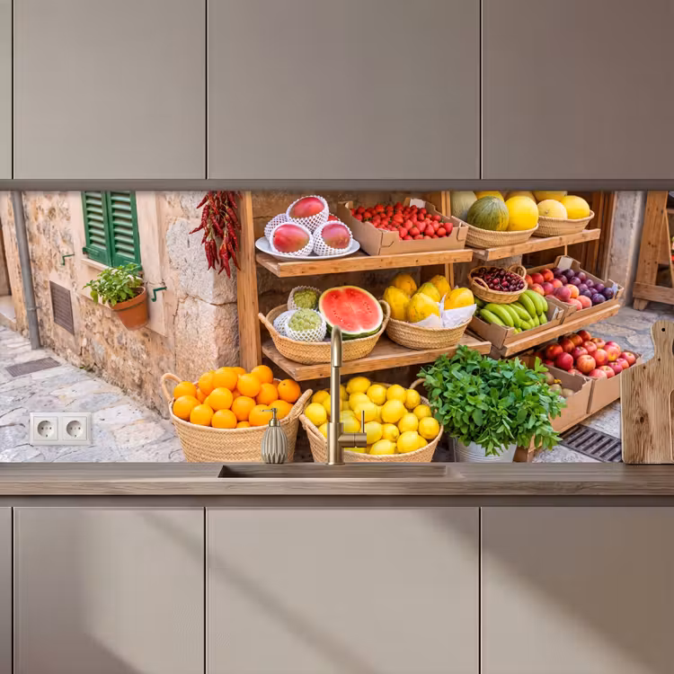 Küchenrückwand - Obst – Markt – Frisch - Fruit - Markt - Vers keuken achterwand 2 middel zz_3dshopping