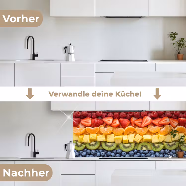 Fruit - Regenboog - Gezond - Kleurrijk keuken achterwand 2 middel -voor-na_DE