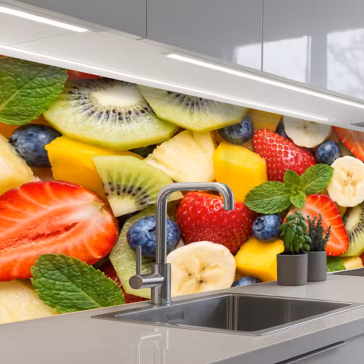Fruit - Plakjes - Eten - Kleurrijk keuken achterwand 2 middel -3d_schuin