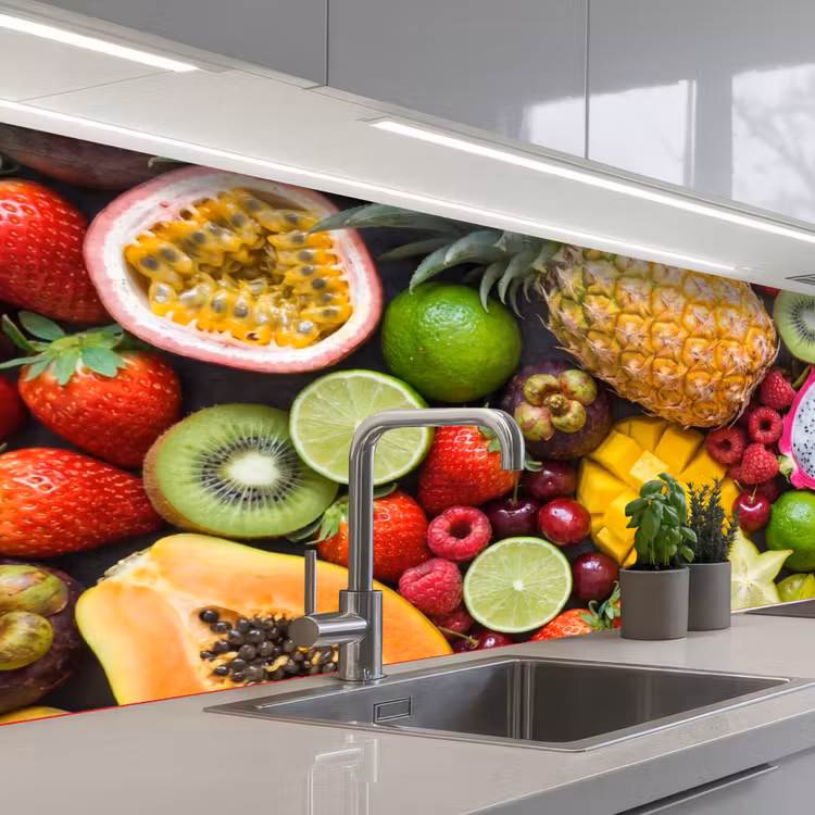 Fruit - Assortiment - Vers - Gezond - Kleurrijk keuken achterwand 2 middel -3d_schuin