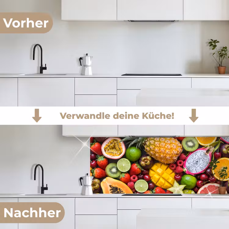 Fruit - Assortiment - Vers - Gezond - Kleurrijk keuken achterwand 2 middel -voor-na_DE