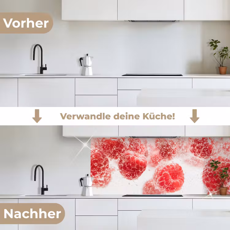 Fruit - Water - Bubbels - Rood keuken achterwand 2 middel -voor-na_DE