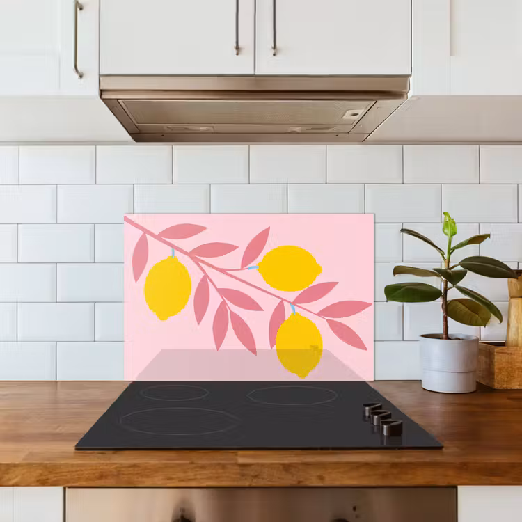 Fruit - Tak - Natuur - Abstract - Roze keuken achterwand spatscherm klein -sfeer2