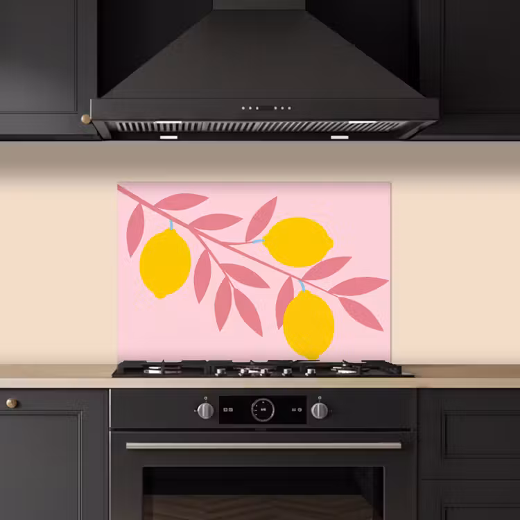 Fruit - Tak - Natuur - Abstract - Roze keuken achterwand spatscherm klein -sfeer1