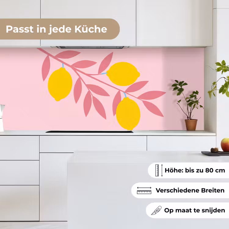 Fruit - Tak - Natuur - Abstract - Roze keuken achterwand 2 middel -sfeer4_DE