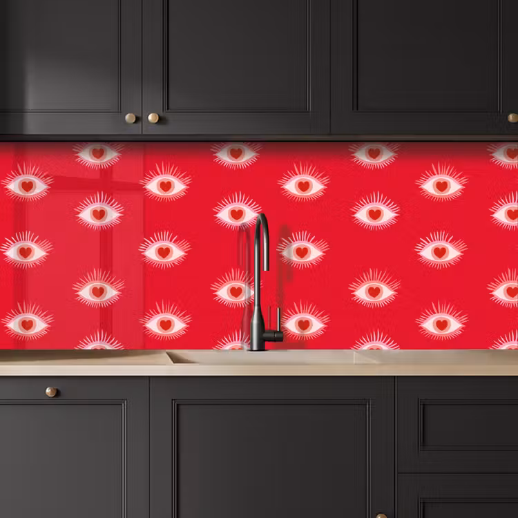 Ogen - Hart - Abstract - Rood - Roze keuken achterwand 2 middel 871 -sfeer1