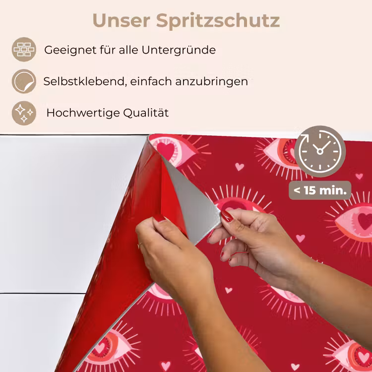 Ogen - Patroon - Roze - Donkerrood keuken achterwand spatscherm klein 900 -spatscherm_DE