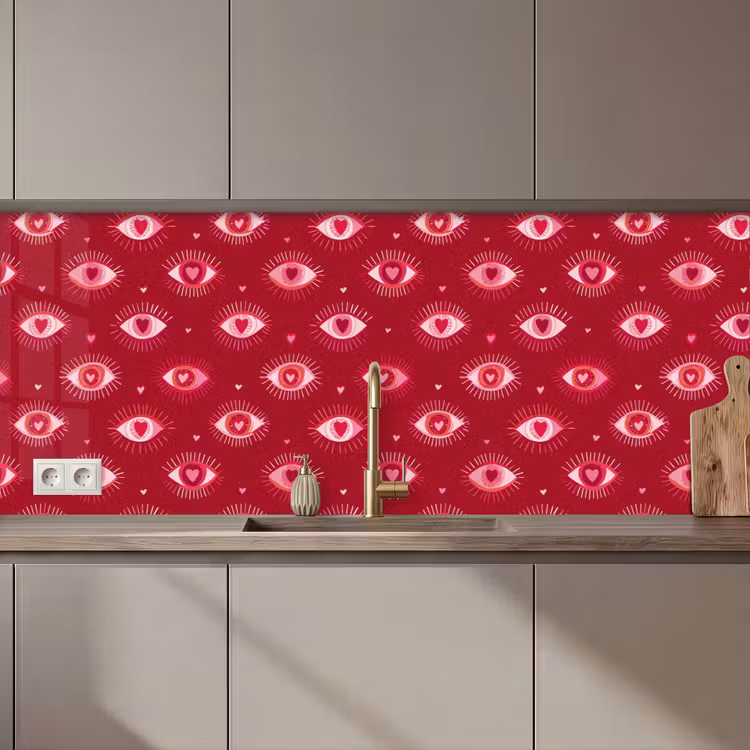 Ogen - Patroon - Roze - Donkerrood keuken achterwand 2 middel 871 zz_3dshopping