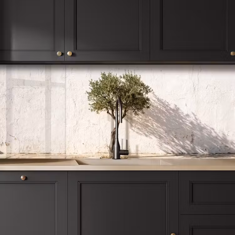 Küchenrückwand - Olivenbaum – Wand – weiß - Olijfboom - muur - wit keuken achterwand 2 middel