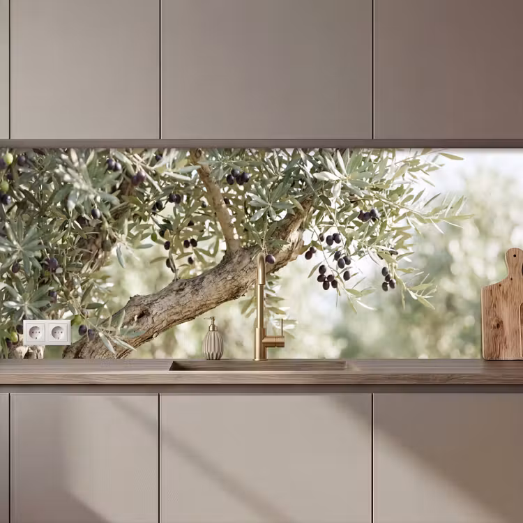 Küchenrückwand - Olivenbaum – Zweig – grün - Olijfboom - tak - groen keuken achterwand 2 middel zz_3dshopping