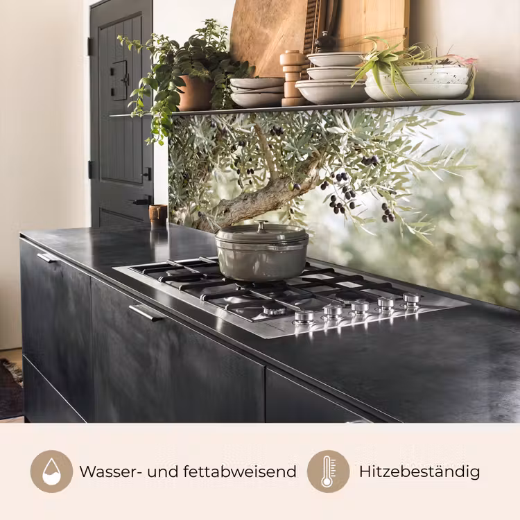 Küchenrückwand - Olivenbaum – Zweig – grün - Olijfboom - tak - groen keuken achterwand 2 middel