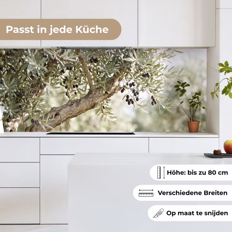 Küchenrückwand - Olivenbaum – Zweig – grün - Olijfboom - tak - groen keuken achterwand 2 middel