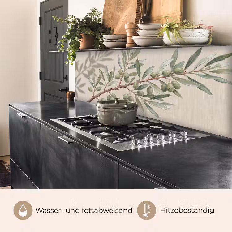 Olijftak - Bladeren - Natuur - Groen - Beige keuken achterwand 2 middel -usp_DE