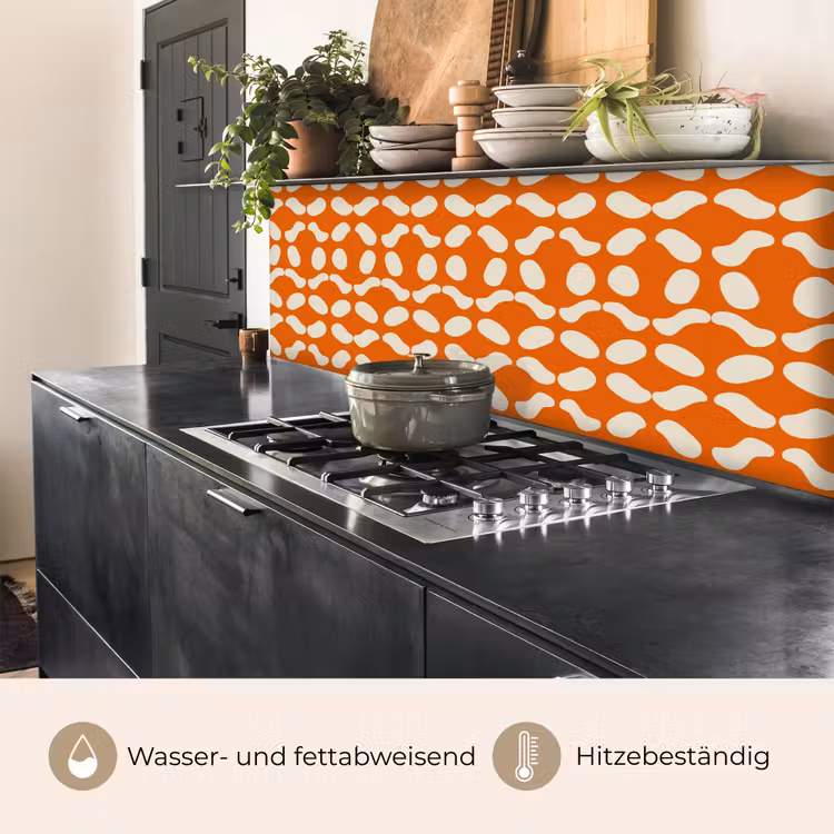 Oranje - Organische vormen - Wit keuken achterwand 2 middel 871 -usp_DE