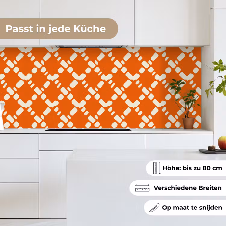 Oranje - Ruitpatroon - Wit keuken achterwand 2 middel 871 -sfeer4_DE