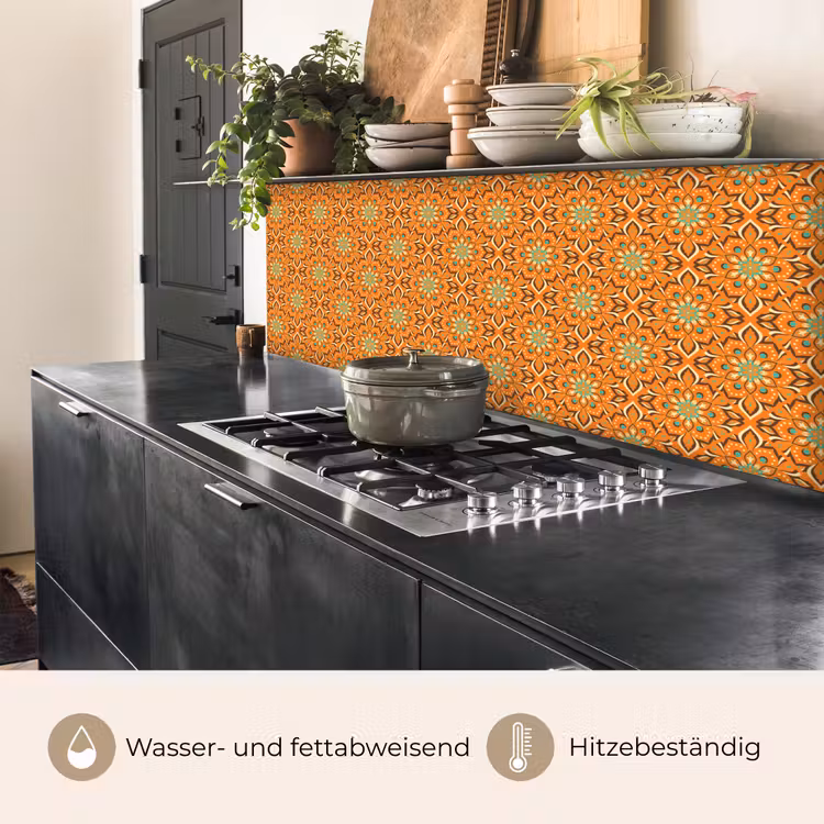 Oranje - Mandala - Design - Bohemian - Vintage keuken achterwand 2 middel 871 -usp_DE