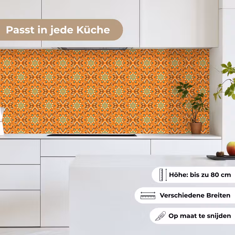 Oranje - Mandala - Design - Bohemian - Vintage keuken achterwand 2 middel 871 -sfeer4_DE