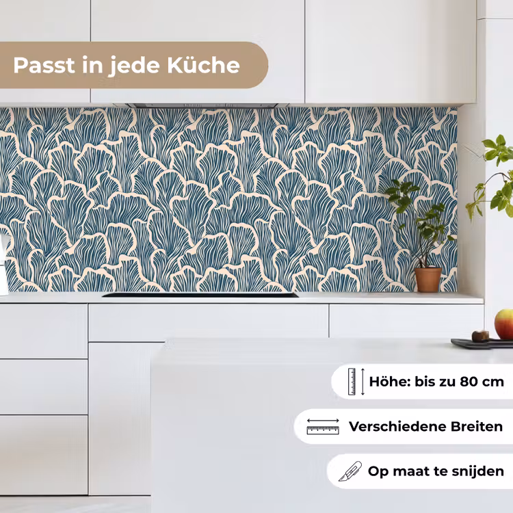 Organisch - Blauw - Crème - Schelpen keuken achterwand 2 middel 871 -sfeer4_DE