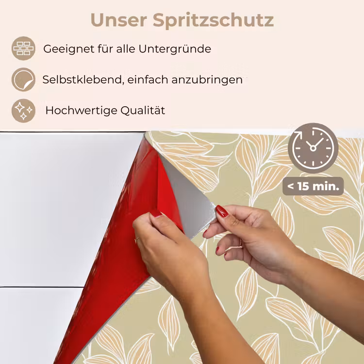 Organisch - Subtiel - Groen keuken achterwand spatscherm klein 900 -spatscherm_DE