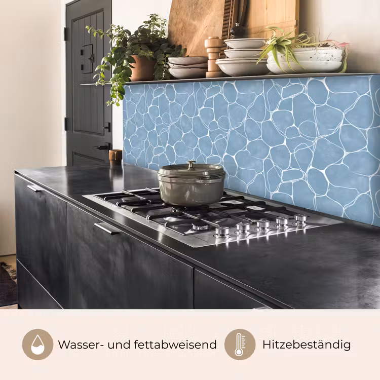 Organisch - Patroon - Blauw keuken achterwand 2 middel 871 -usp_DE