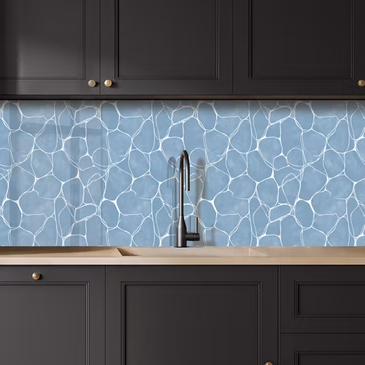 Organisch - Patroon - Blauw keuken achterwand 2 middel 871 -sfeer1
