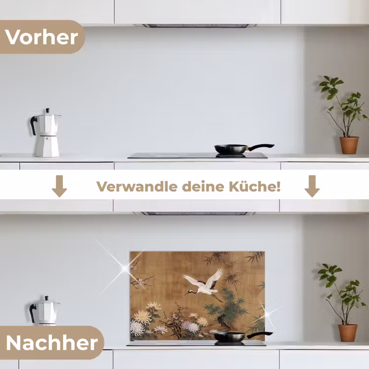 Oosters - Elegant - Kleurrijk keuken achterwand spatscherm klein -voor_na_DE